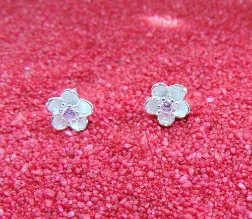 925 Silber Splitter weiße Rose Ohrstecker Zirkon Strass Ohrring - Bild 4 von 13