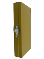Vintage Kenco Accessories Metal Slide Box Case Files Yellow