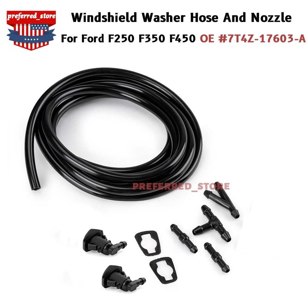 Windshield Washer Hose & Nozzle Kit For 2011-2016 Ford F250-F550 - Driver & Passenger Side Replacement