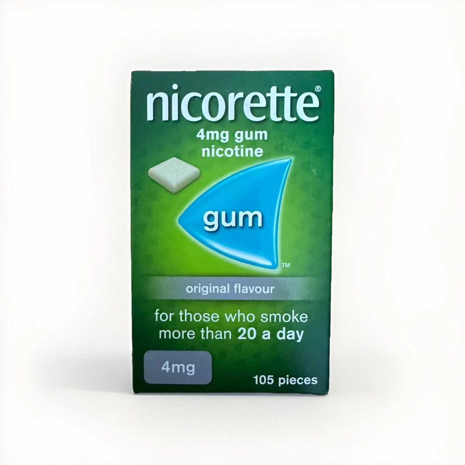 Nicorette Original Flavour Gum 4mg -105 Pieces Stop Smoking New