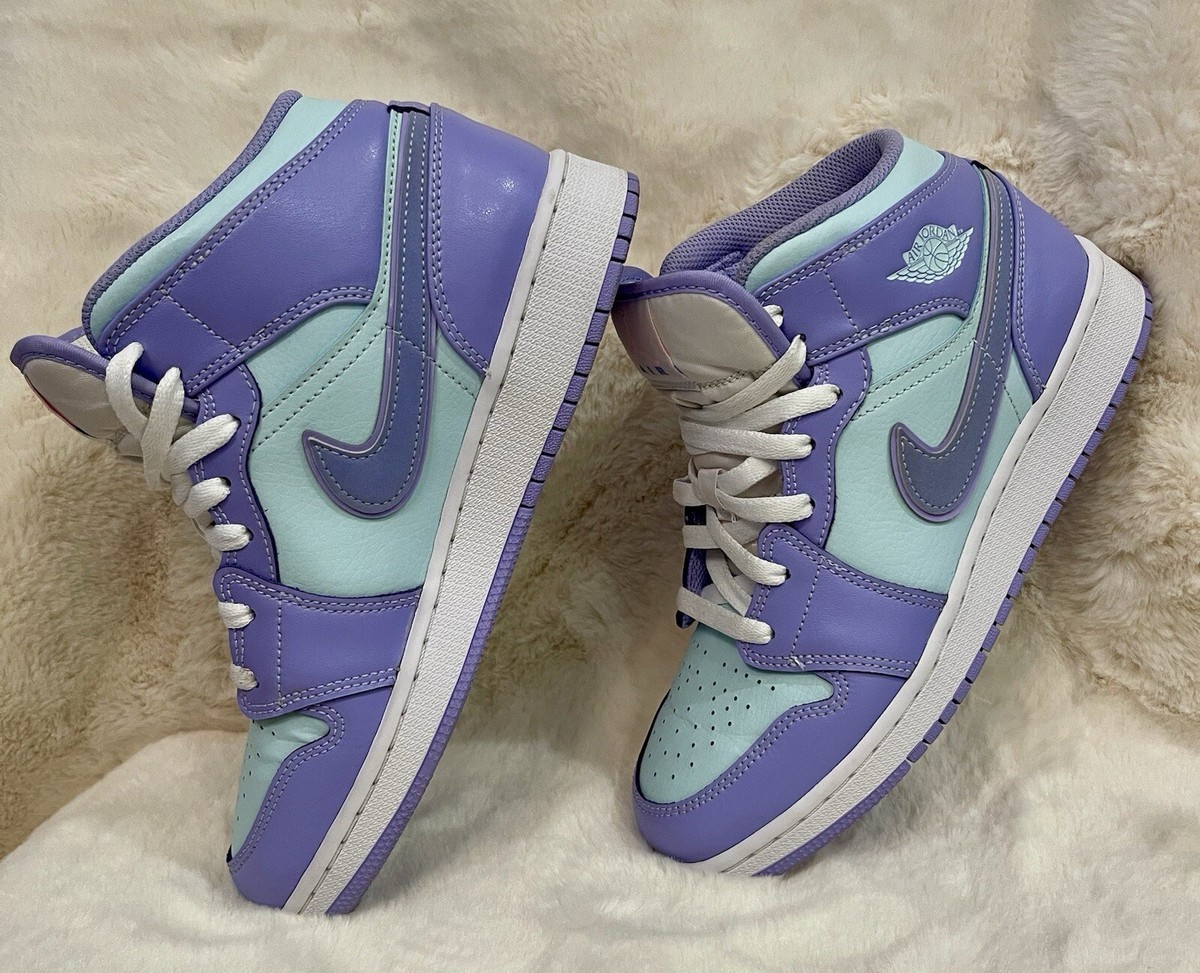 purple and blue jordans
