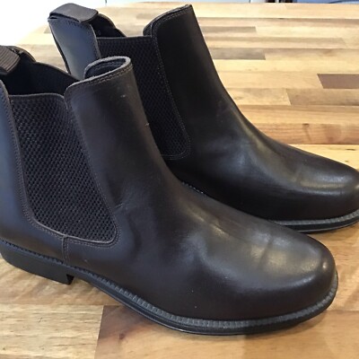 Clifford James Chelsea Boots Size Dark Brown Leather Pull On