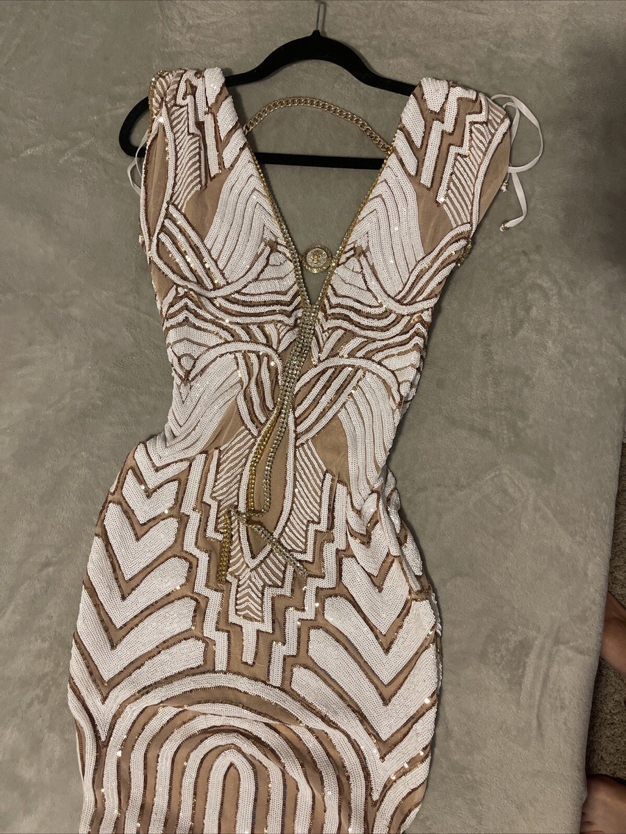 slim fit dress slacks Dylan & Davids Short Gold Sequin Mini Cocktail Dress– sheerdreamz main image 1