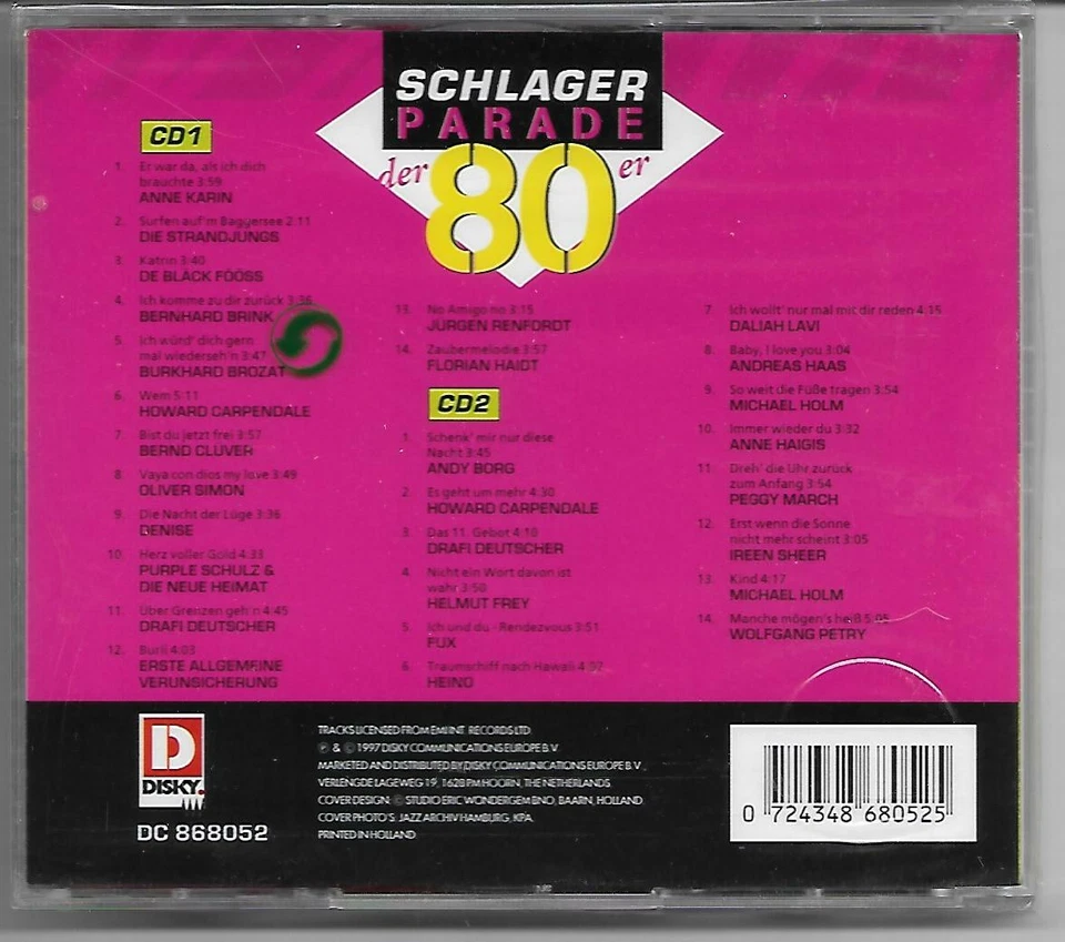 Schlagerparade der 80er - 2 CDs NEU/OVP - Helmut Frey/Fux/Daliah Lavi/Heino  - Bild 2 von 2