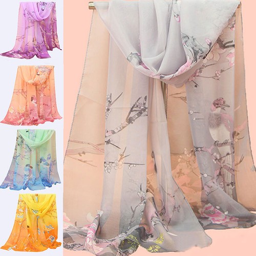 Long Soft Chiffon Scarf Plain Sheer Wrap Shawl Womens Large Stole Neck Scarves♧ - Picture 17 of 93