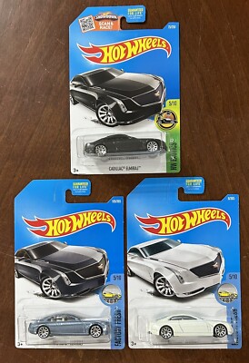 Hot Wheels CADILLAC ELMIRAJ - Lot Of 3 Different Exotics Fresh Silver White
