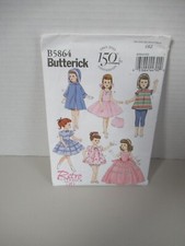 Butterick Sewing Pattern B5864 18" Doll Clothes RETRO 1956 NEW AND UNCUT