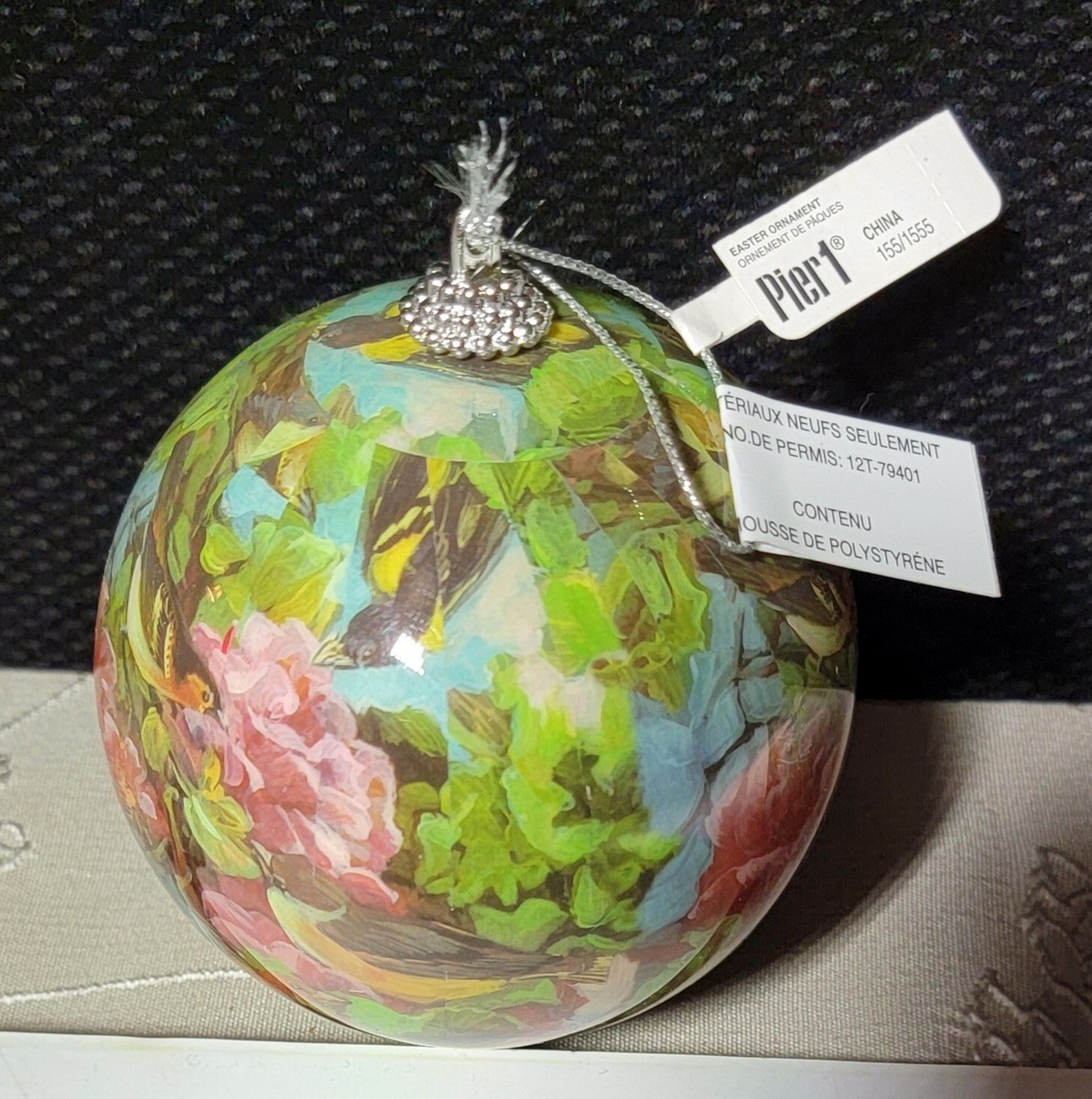 &様 Pier 1 Imports Spring Floral & Birds Easter Ornament-Polystyrene