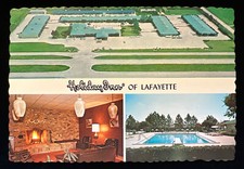 Vintage Multiview HOLIDAY INN Pool Lobby & Aerial View circa 1974 4"x6" Postcard