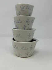 Rae Dunn New White & Blue Easter Bunny Measuring Cups, Rae Dunn MCs, Rae Dunn E