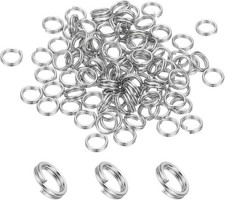 Round Split Ring, 100 Pcs 4mm Small Split Rings with Double Loops Metal Small Ke