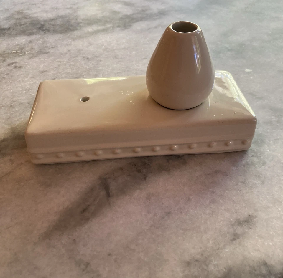 Jarrón de gres Nora Fleming soporte para palillo de dientes punto perlado retirado 6”x2 3/4”x3” Foto 2 de 4