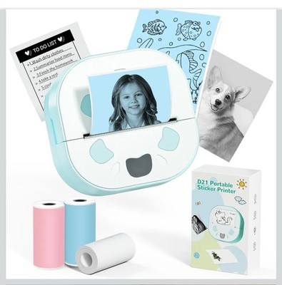 Aufkleber Drucker, Mini Fotodrucker, Bluetooth Tragbar Sticker Maker DIY, Geschenke