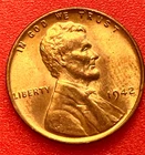 1942-P Lincoln Wheat Cent Penny GEM RED BU From an Original Bank Roll