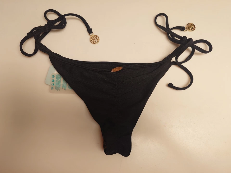 NWT Black Cosita Buena LULI FAMA Swim Suit Bottom M ? Ruched Seamless Brazilian - Image 3 of 4