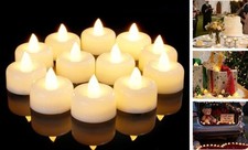 12/24/50/100/150Pack Flameless LED Tea Lights Candles Battery 12 Pack White