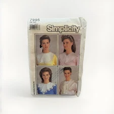 Simplicity 7995 Sewing Pattern Crafts One Size Misses Set Collars Lace Vintage