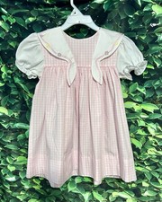 Vintage Jelly N Jam Smocked Dress Girls 24m Pink White Gingham