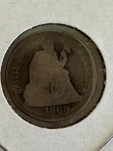 1869-S Seated Liberty Dime — photo from the most recent tracked eBay sale