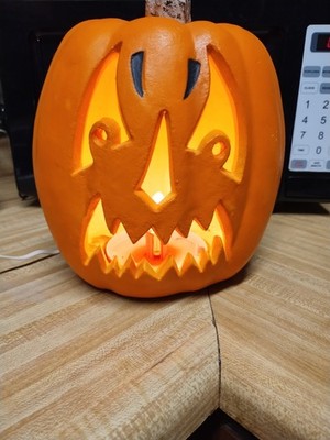 Halloween Blow Mold 1998 Paper Magic Pumpkin Jack O Lantern Light Up Prop Scary
