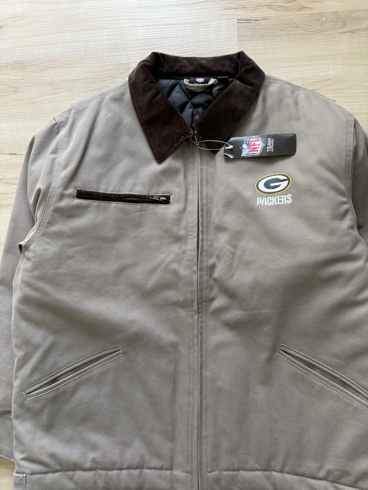 2000s Green Bay Packers Tan NFL  Carhartt Detroit Style Canvas Jacket Medium NWT