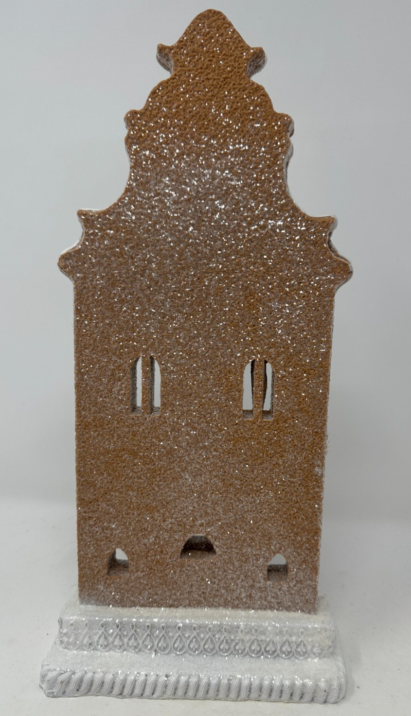 2D "Flat" Christmas Gingerbread Village House, Brown, Medium 13.5", NEW