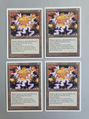 Cursed Rack x4 PLAYSET, MTG Fourth Edition (1995) Uncommon Artifact NM
