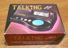 Travel Talking Curve Alarm Clock with Large LCD Display - NEW - Works 