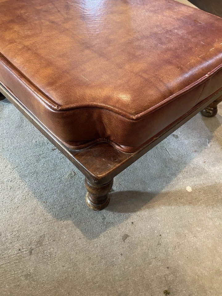 Ethan Allen Dark Antiqued Pine Old Tavern Stackable Footstool Ottoman - Image 3 of 4