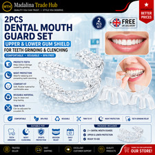 2x Dental Mouth Guard Set Upper and Lower Gum Shield Night Teeth Grinding NEW