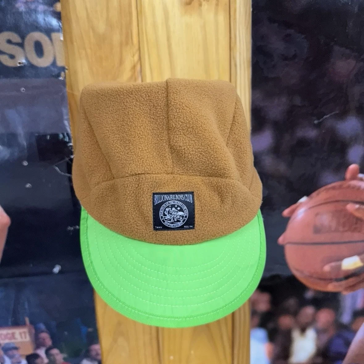 Billionaire Boys Club Hat Cap Strap Back Brown Green Fleece Sledger Warm Mens