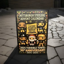 HOT!! Pittsburgh Steelers 50th Anniversary 2025 Acrylic Advent Calendar New