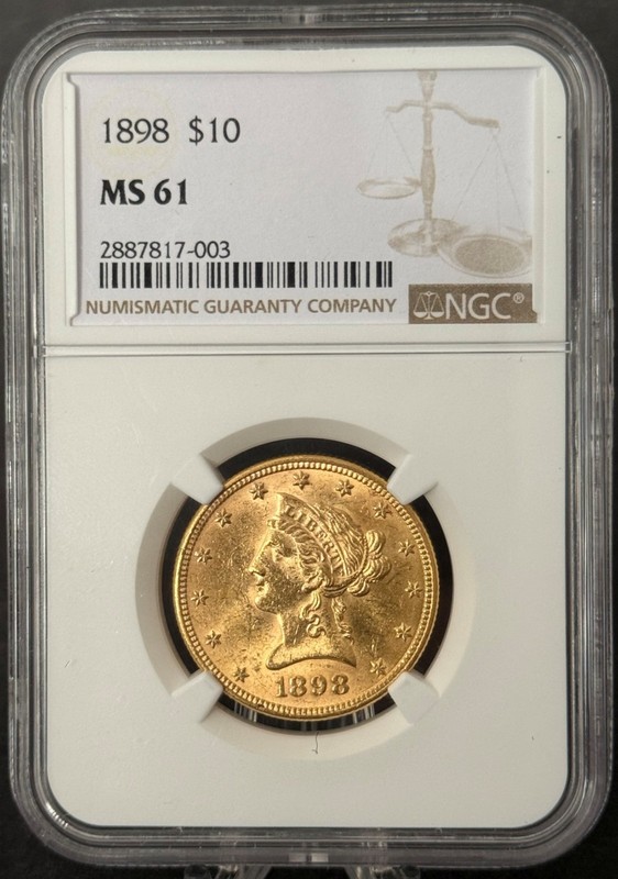 1898 P Liberty Gold $10 NGC MS-61 