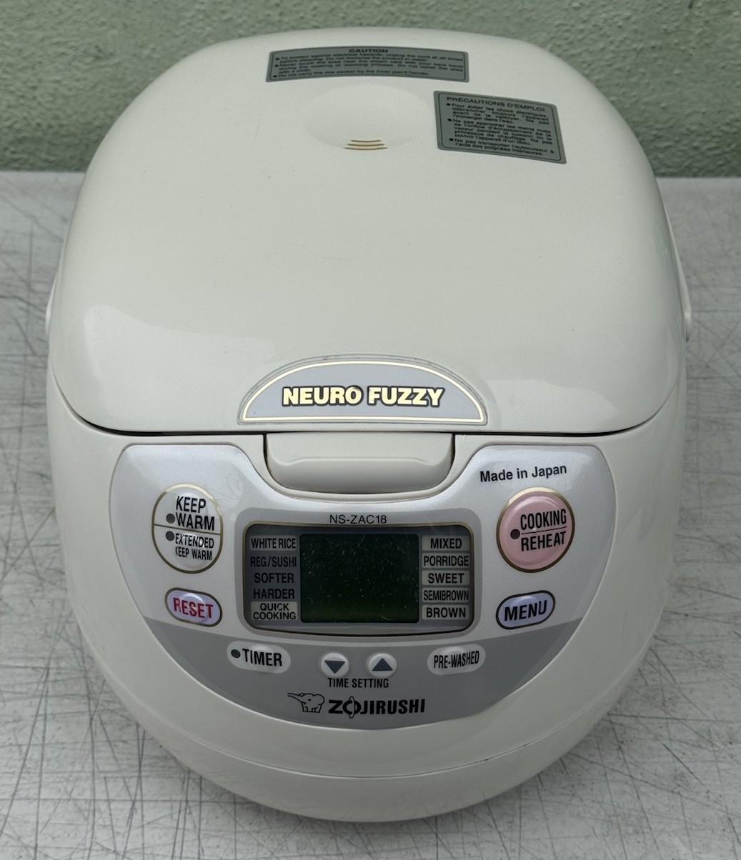 Zojirushi NS-ZAC18 Neuro Fuzzy Rice Cooker & Warmer 10 Cup USED WORKING