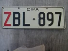 1970s CofA Commonwealth red Z car ZBL-897 Northern Australia license plate