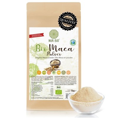 NUR BIO  Bio Maca Pulver 1kg Macawurzel gelb höchste Anbaugebiete Peru Anden
