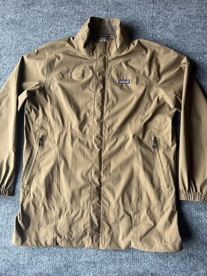 Patagonia Jacket Large Tan Shell Black Mountain Parka Hiking Active (No Hood)