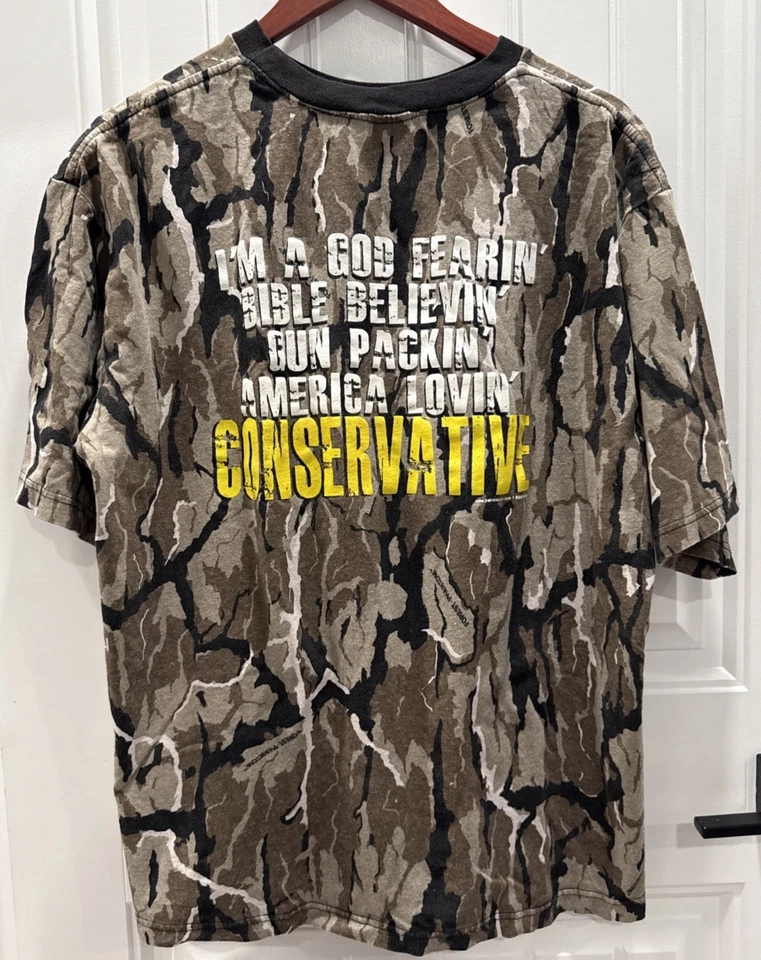 FOREST PHANTOM Wicked In The Woods Vintage Men’s Camo T-Shirt Size XL - Image 2 of 4