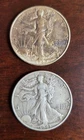 2 Coin Lot Walking Liberty Half Dollars  1942 and 1943 90% Silver US Coins