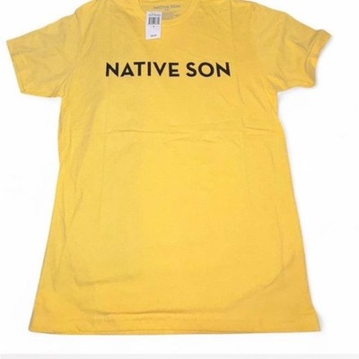 Native Son Mens Graphic T-Shirt Light Yellow Short Sleeve Crewneck Small NEW