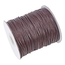 Waxed Cord,100 Yards Waxed Cotton Cord Brown Waxed Thread 1.5mm Deep Brown
