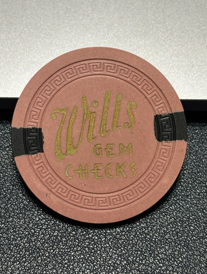 ((RARE)) B.C. WILLS MANUFACTURERS GEM CHECKS SAMPLE CASINO POKER CHIP