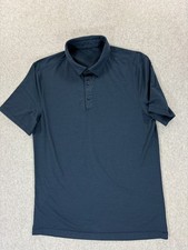 Lululemon Tech Short Sleeve Performance Polo Shirt Men's Small Blue