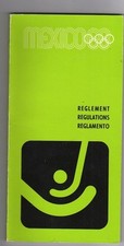 Orig.PRG / Regulations   Olympic Games MEXICO 1968 - HOCKEY  !!  VERY RARE