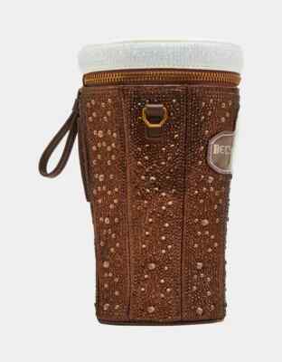 Betsey Johnson Kitsch Saucy Stout Rhinestone Embellished Brown
