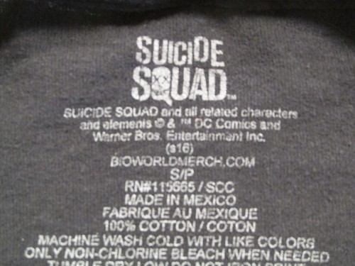 SUICIDE SQUAD T-Shirt Tee Small Black Big Logo DC Comics 34" Chest 26" Long - Picture 4 of 9