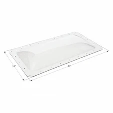 Icon 01848 RV Trailer Rectangular Outer Skylight Clear 18"W x 34"L