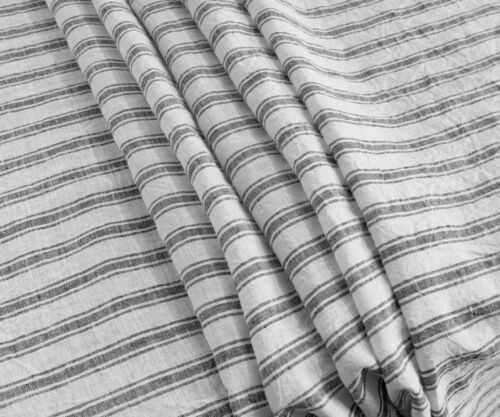 Linen Tablecloth Beige Rectangle Farmhouse Stripe Tablecloth Tablecover 63x98" - Picture 21 of 35