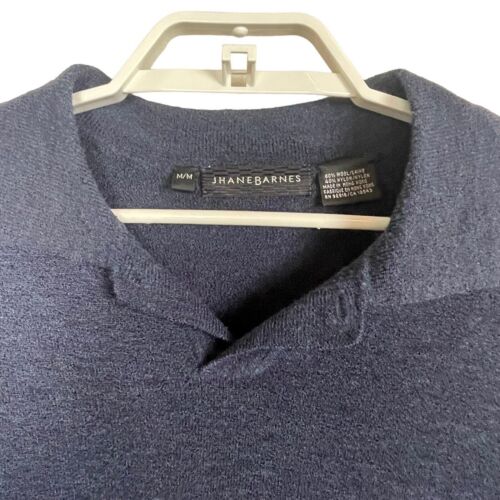 Maglione Jhane Barnes misto lana uomo taglia M blu maglia maglione colletto - Foto 2 di 5