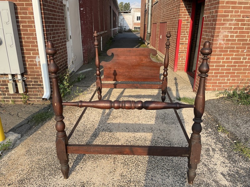 antique coloial country walnut full size bed